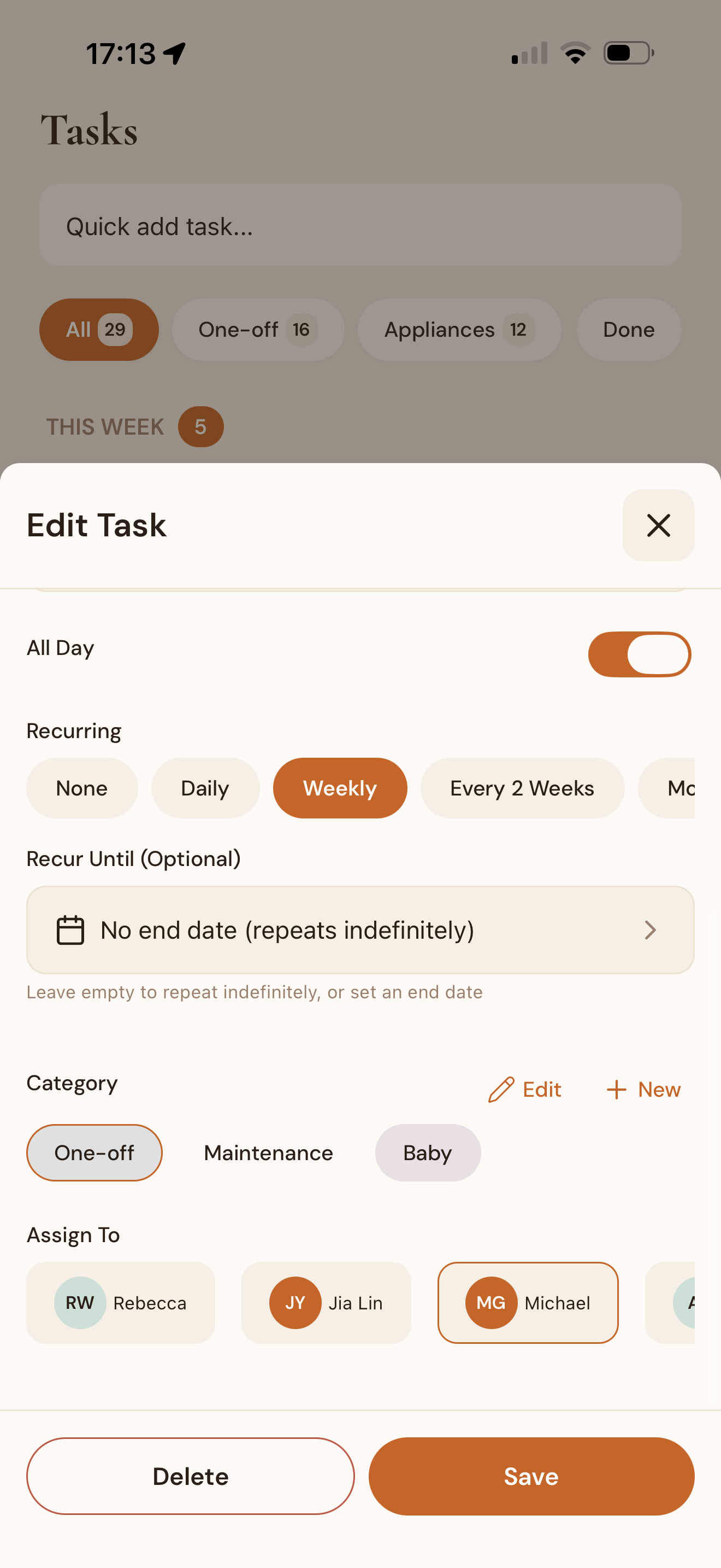 Tasks - assign and remind